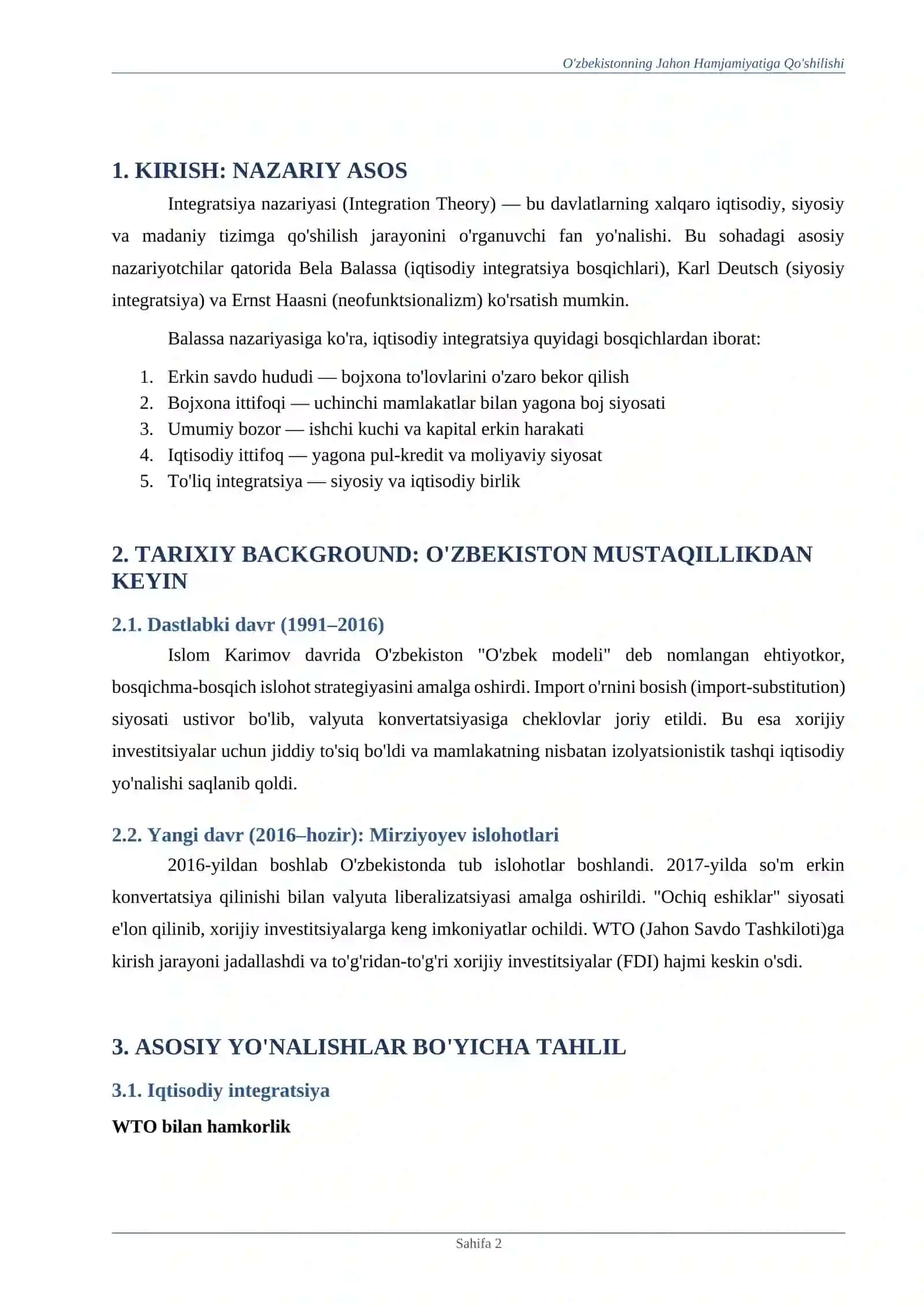 Integratsiya nazariyasi (Integration Theory) 2