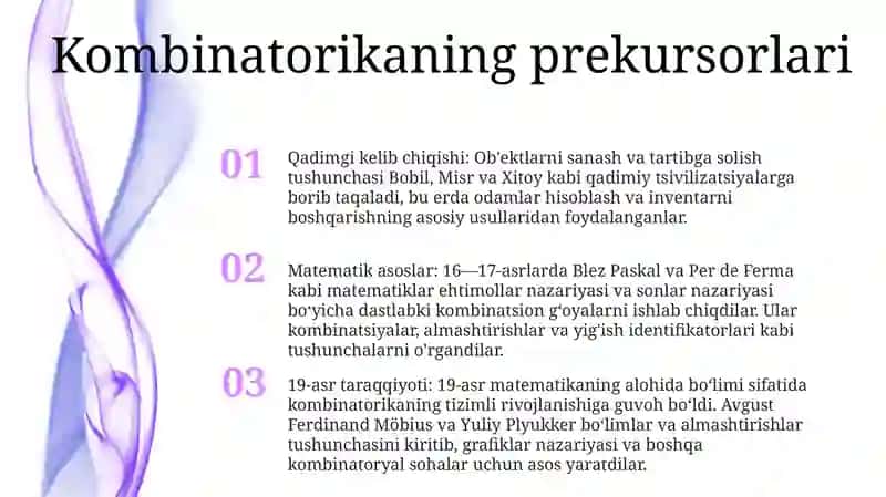 Kombinatorika Fani Rivojlanish Tarixi 2