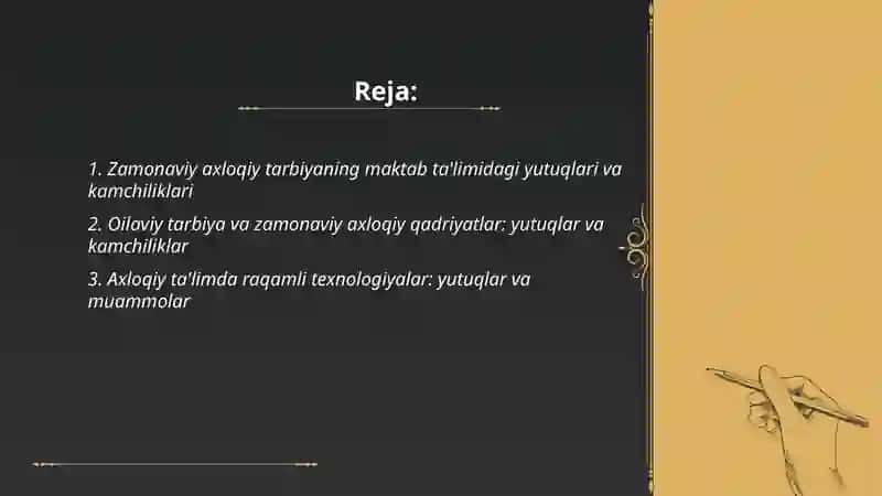 Zamonaviy axloqiy tarbiyaning yutuqlari va kamchiliklari 2