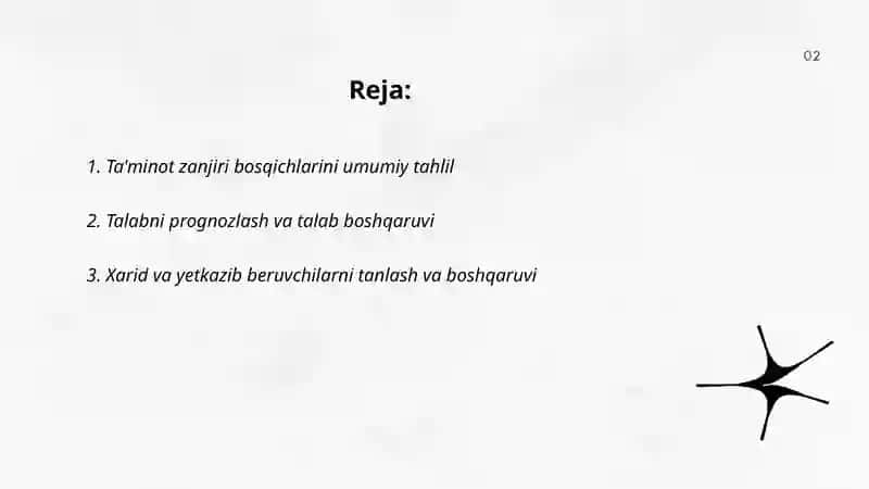 Logistik zanjir bosqichlari va boshqaruvi 2