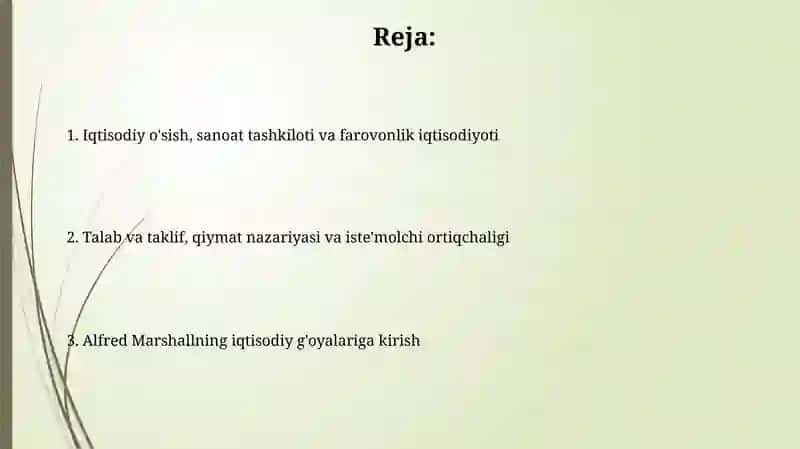 Alfred Marshallning iqtisodiy g'oyalari 2