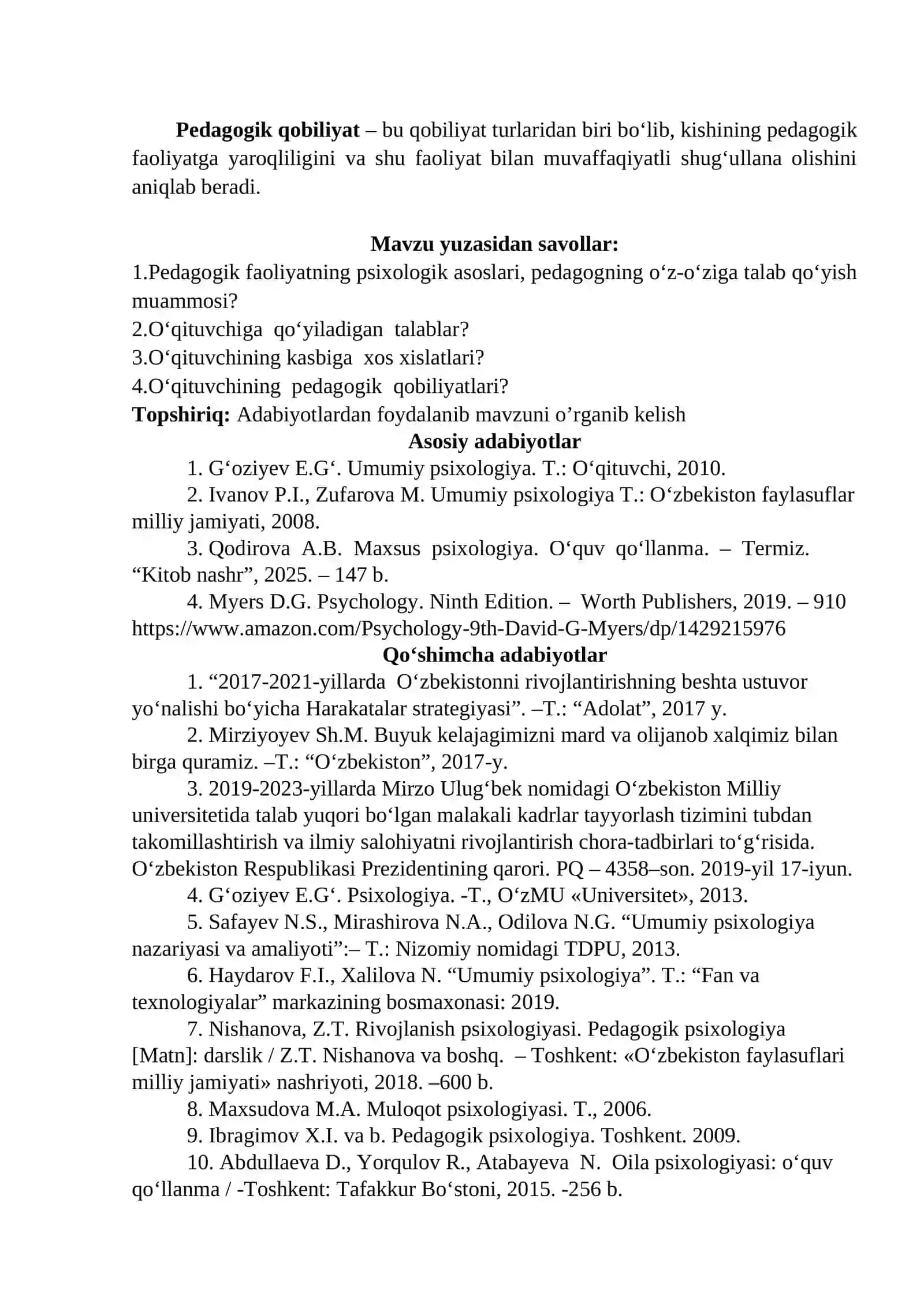 PEDAGOGIK PSIXOLOGIYA 2