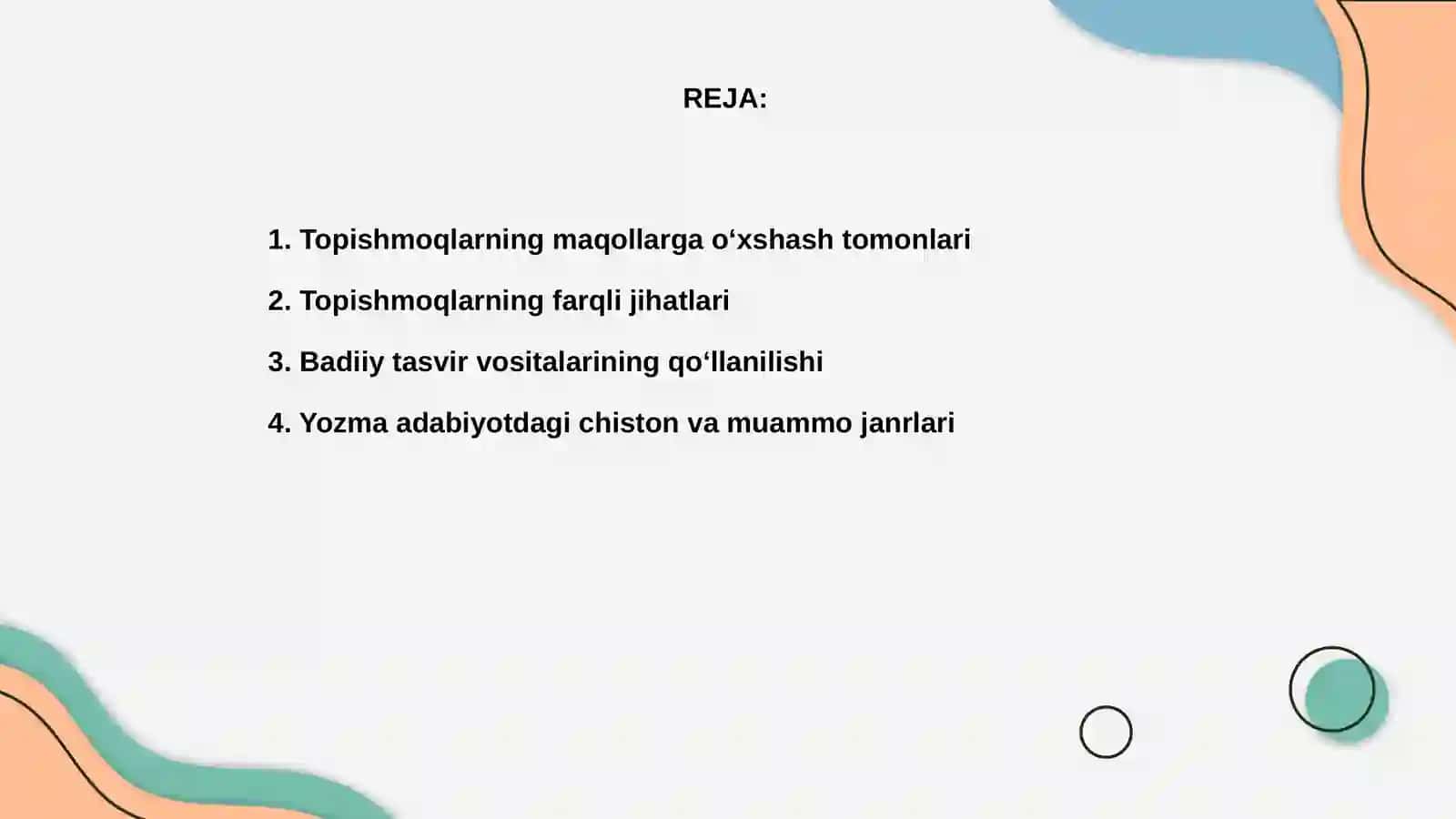 Topishmoqlarning maqollarga oʻxshash va farqli jihatlari 2