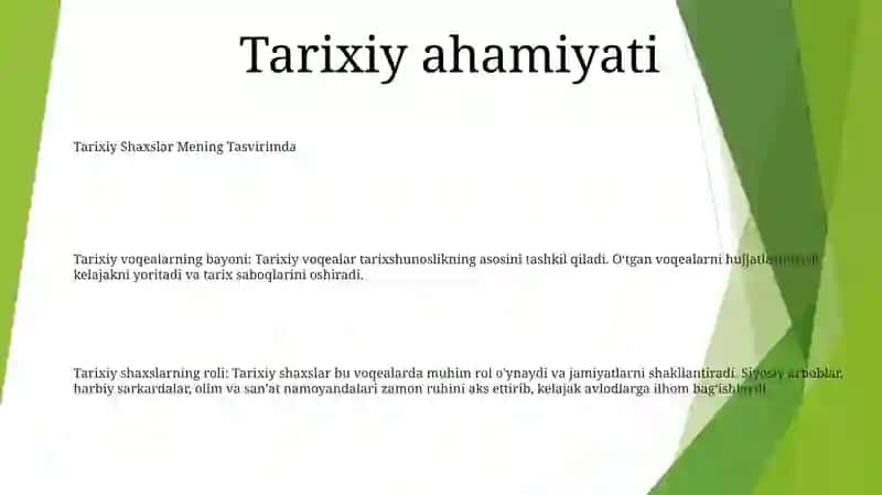 Tarixiy Shaxslar Mening Tasvirimda 2