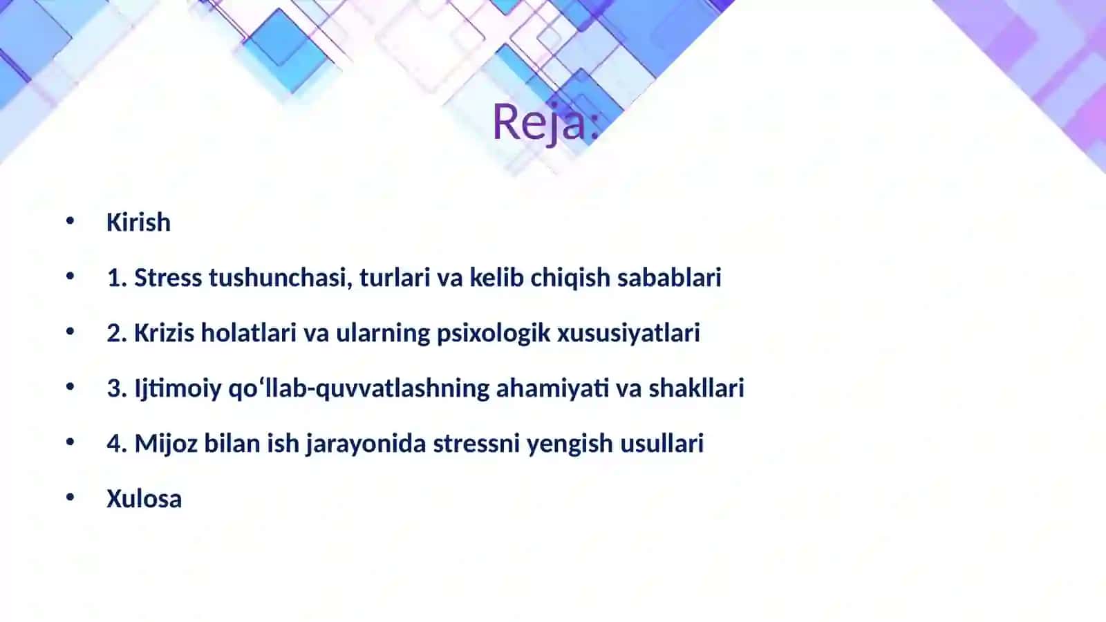 Stress, kirizis va ijtimoiy qo'llab quvvatlash, mijoz bilan ish jarayonida stressni yengish 2