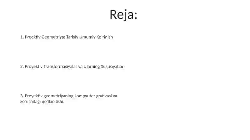 Proyektiv tekslik va proyektiv fazo 2