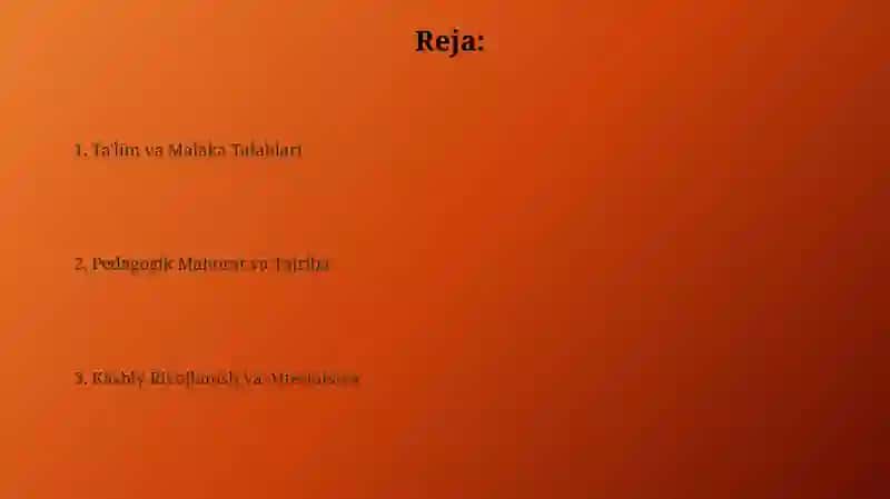 Pedagoglarning malaka tasniflari 2