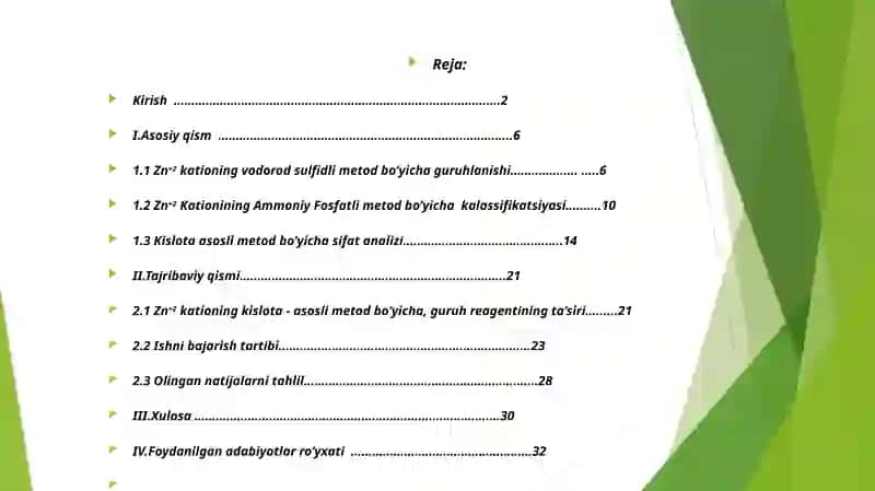 Rux (II) kationing analitik kimyosi 2