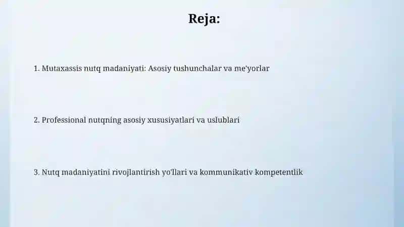 Mutaxassis nutq madaniyati.Me’yortushunchasi 2