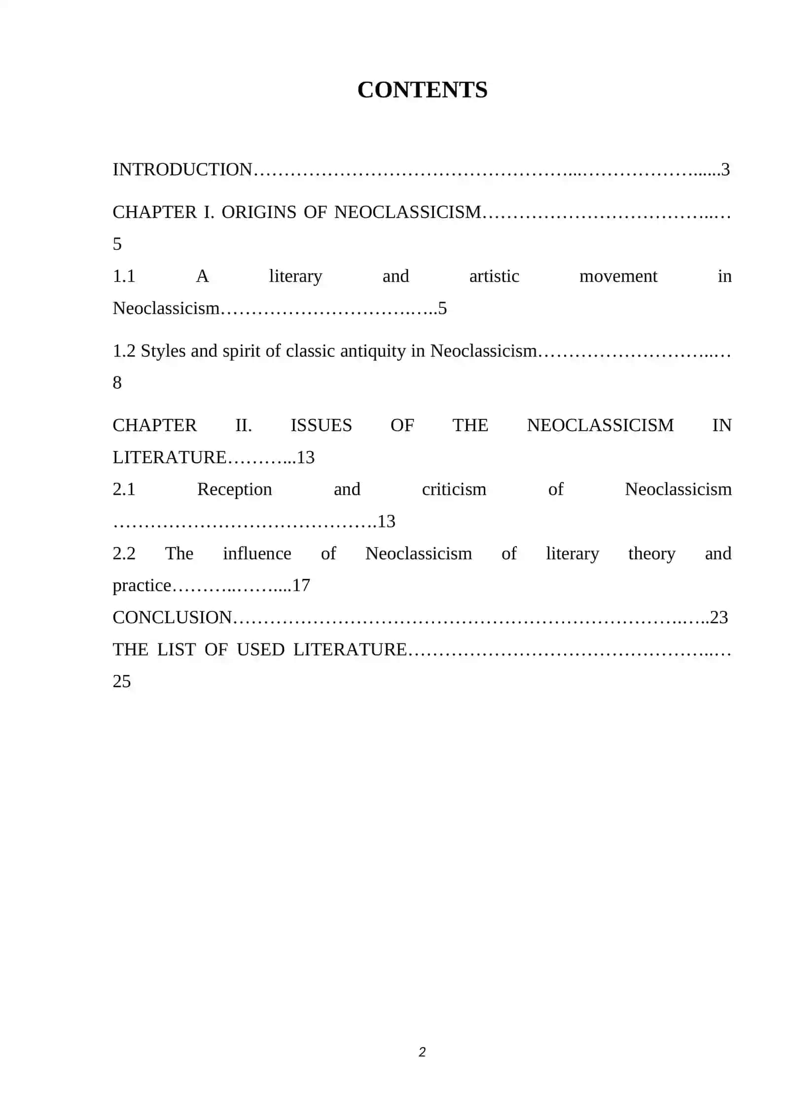 THE FORMATION OF THE NEOCLASSICISM STREAM 2