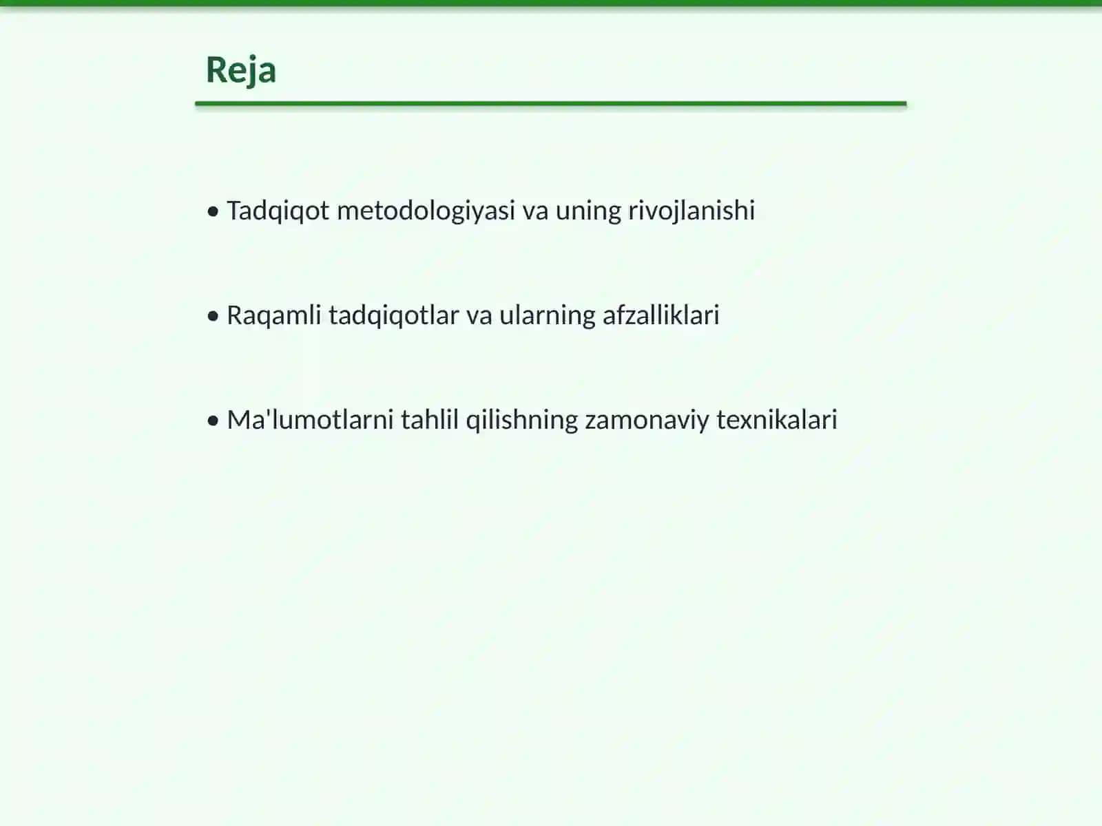Tadqiqotlarning zamonaviy usullari 2