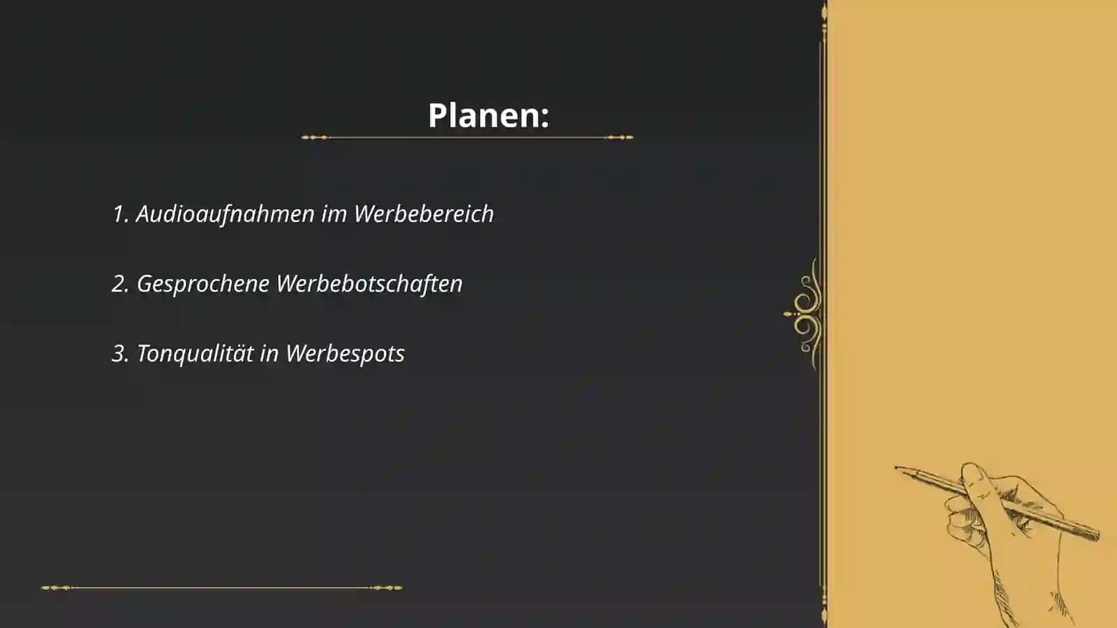 Audioaufnahmen im Werbebereich 2