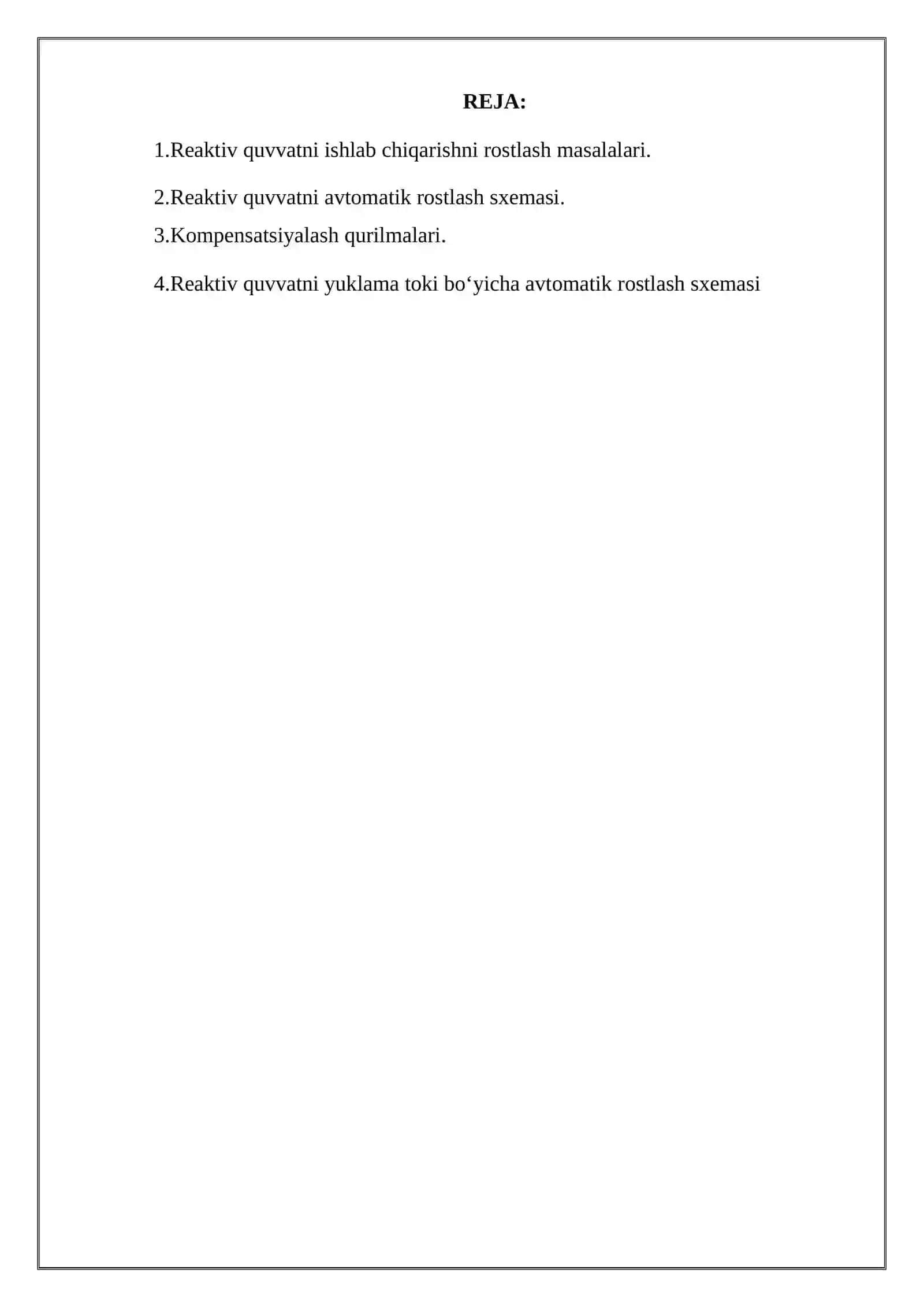 REAKTIV QUVVATNI AVTOMATIK ROSTLASH 2