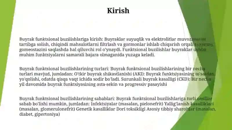 Buyrakning Funksional Sinamalari 2