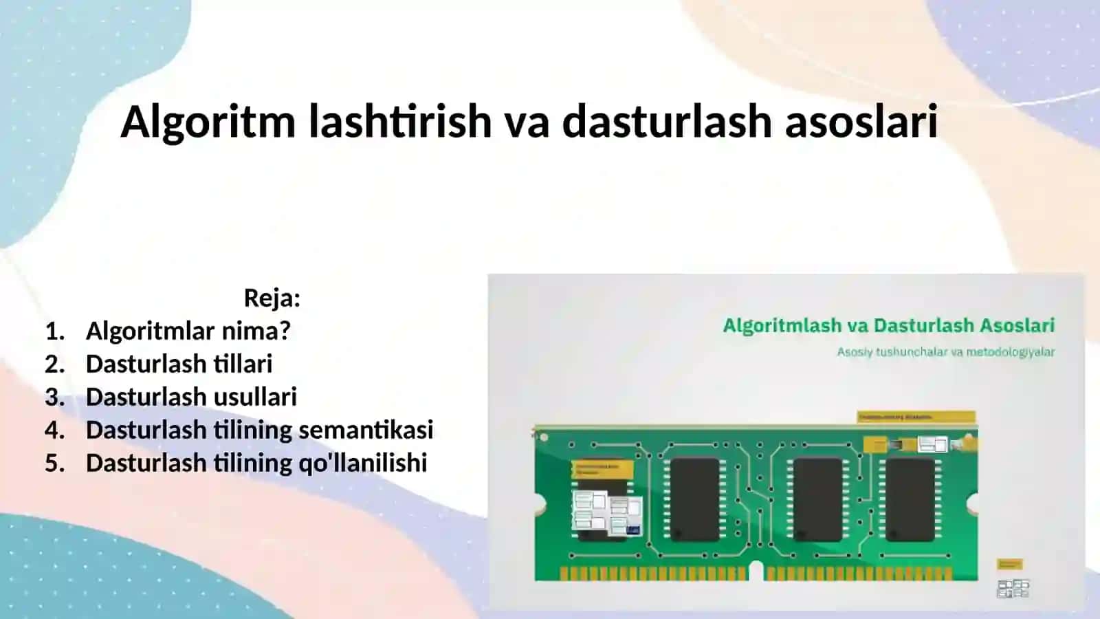 Algoritm lashtirish va dasturlash asoslari 2