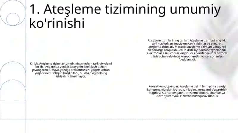 Avtomobillarni O'T Oldirish Tizimi 2