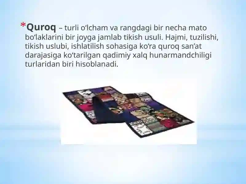 XALQ HUNARMANDCHILIGIDA QUROQCHILIK SAN’ATI VA TARIXI 2