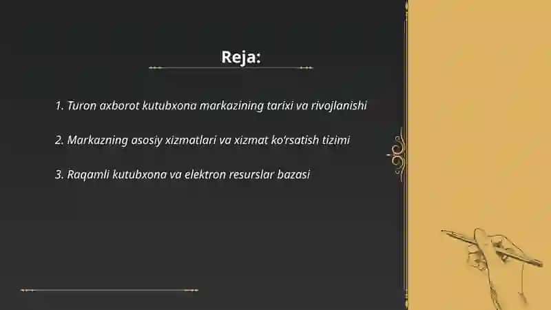 Turon axborot kutubxona markazi 2