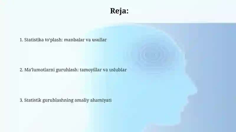 Statistik jamlash va guruhlash 2