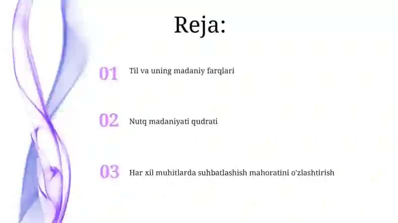 Til va nutq. Nutq odobi. Til va madaniyat 2