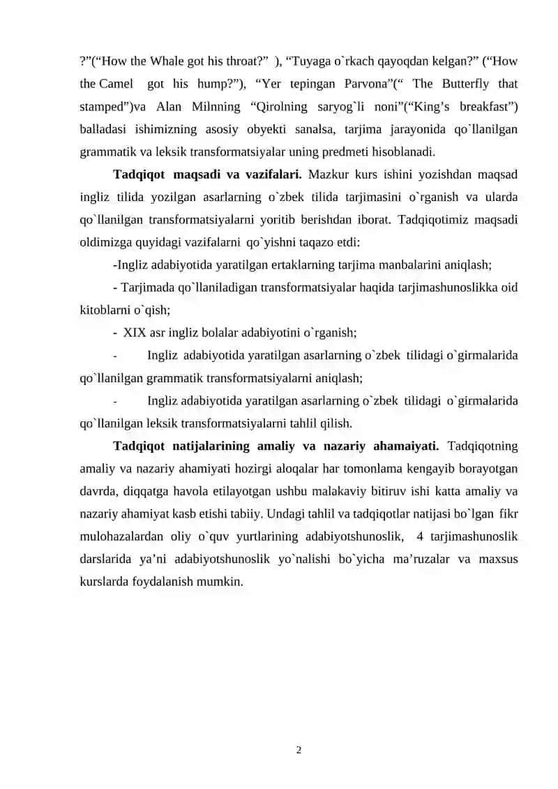 TARJIMA QILINGAN ASARLARDA QO’LLANILGAN LEKSIK-SEMATIK TRANSFORMATSIYALARNING ANIQLASH XUSUSIYATLARI 2