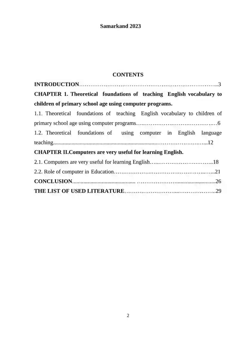 Course Paper on Teaching English Vocabulary to Children 2