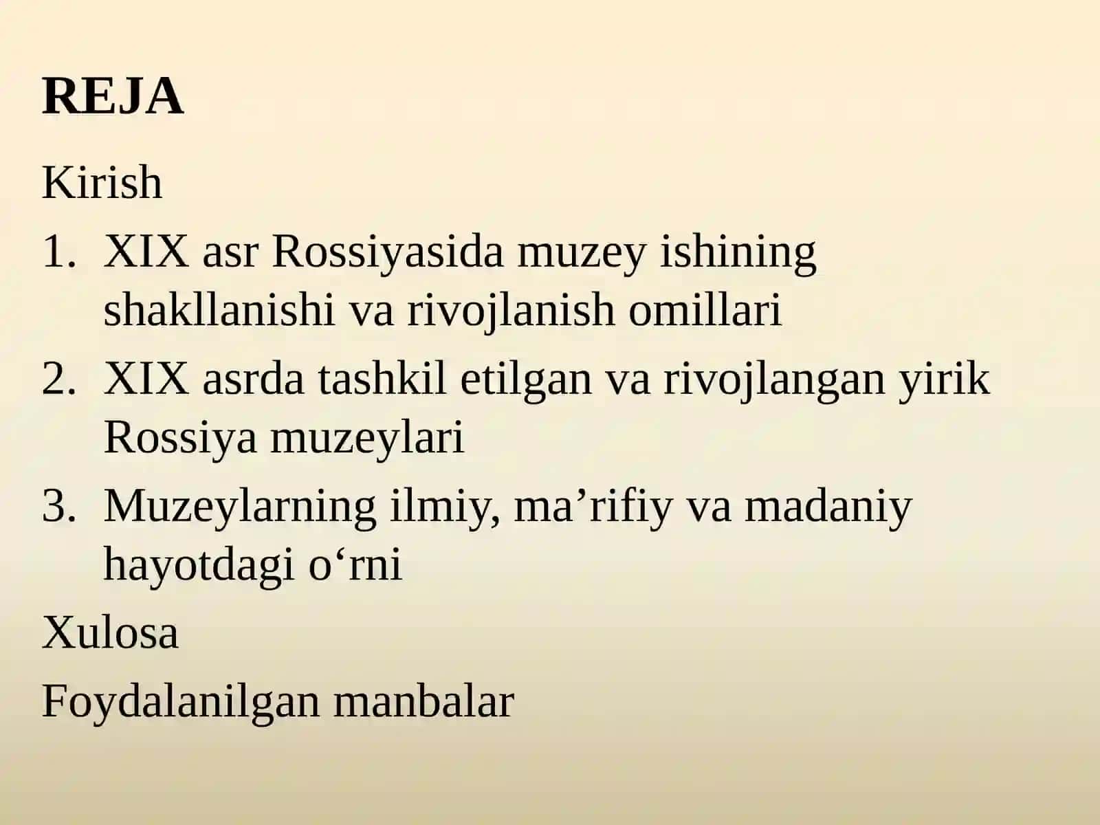 XIX asrda Rossiya muzeylari taraqqiyoti 2