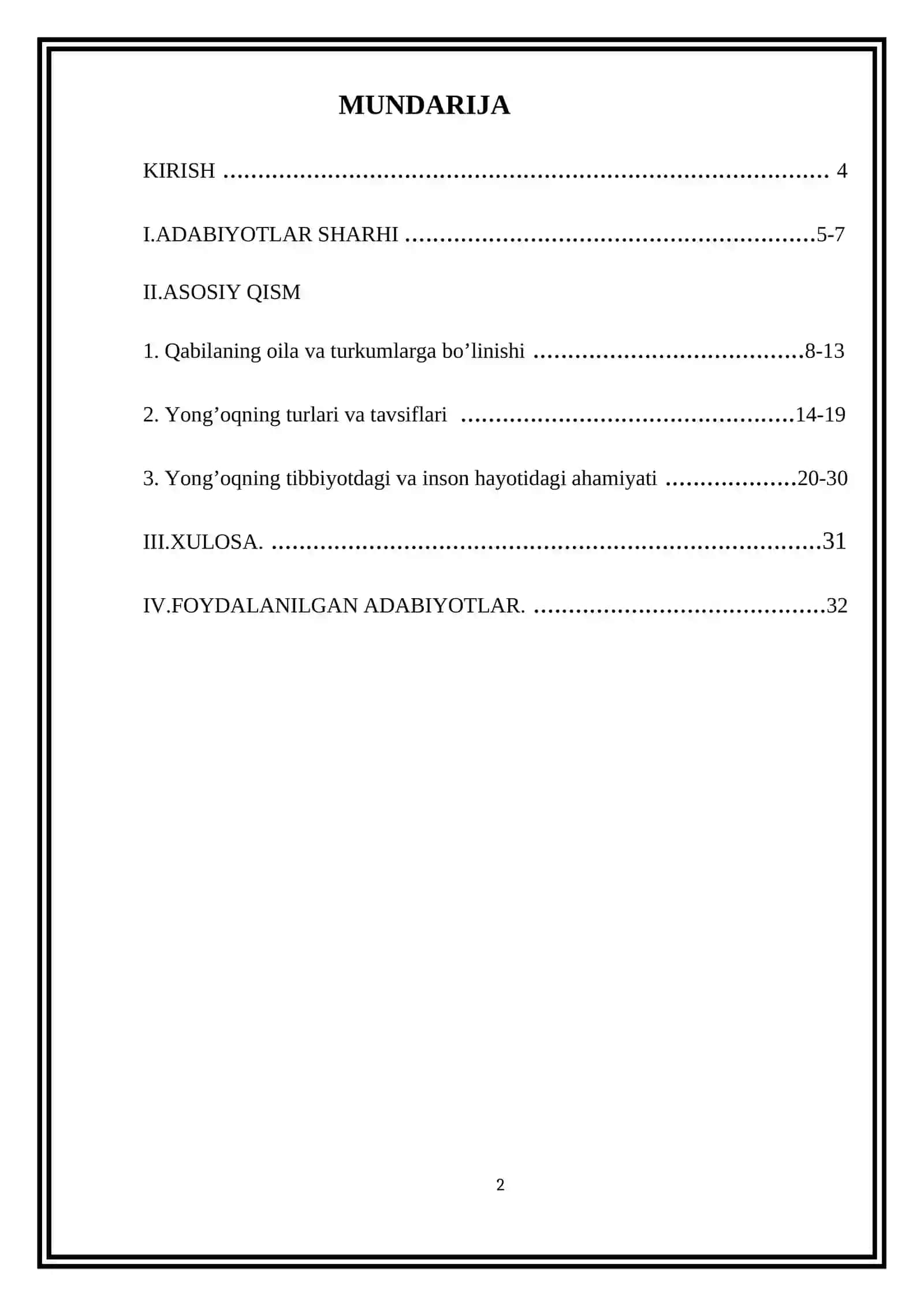 Yong’oqnamolar qabilasi 2