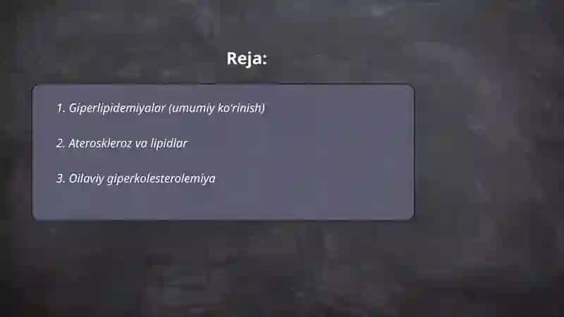 Lipidlar bo’yicha kasalliklar 2