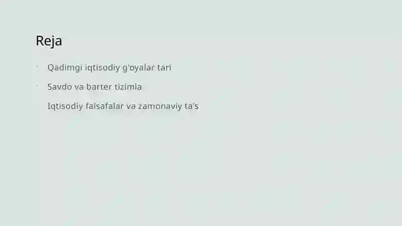 Qadimgi iqtisodiy g'oyalar 2