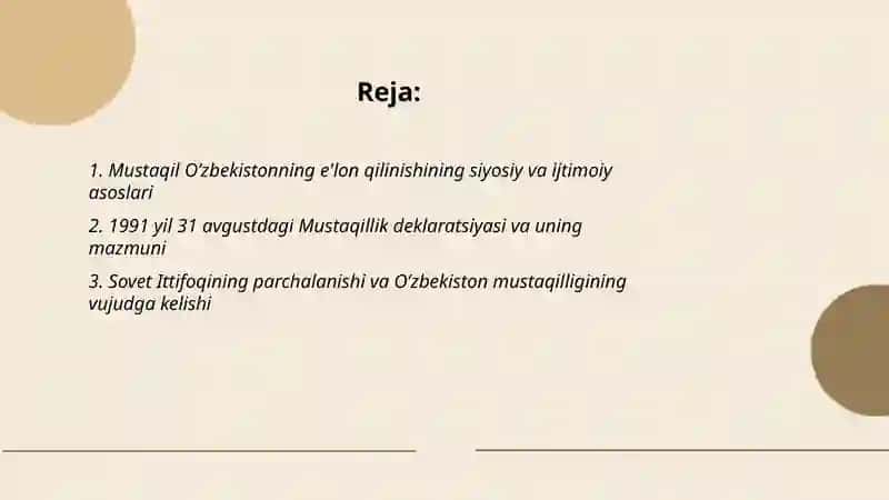MUSTAQIL O’ZBEKISTON RESPUBLIKASINING TASHKIL TOPISHI VA UNING TARIXIY AHAMIYATI 2