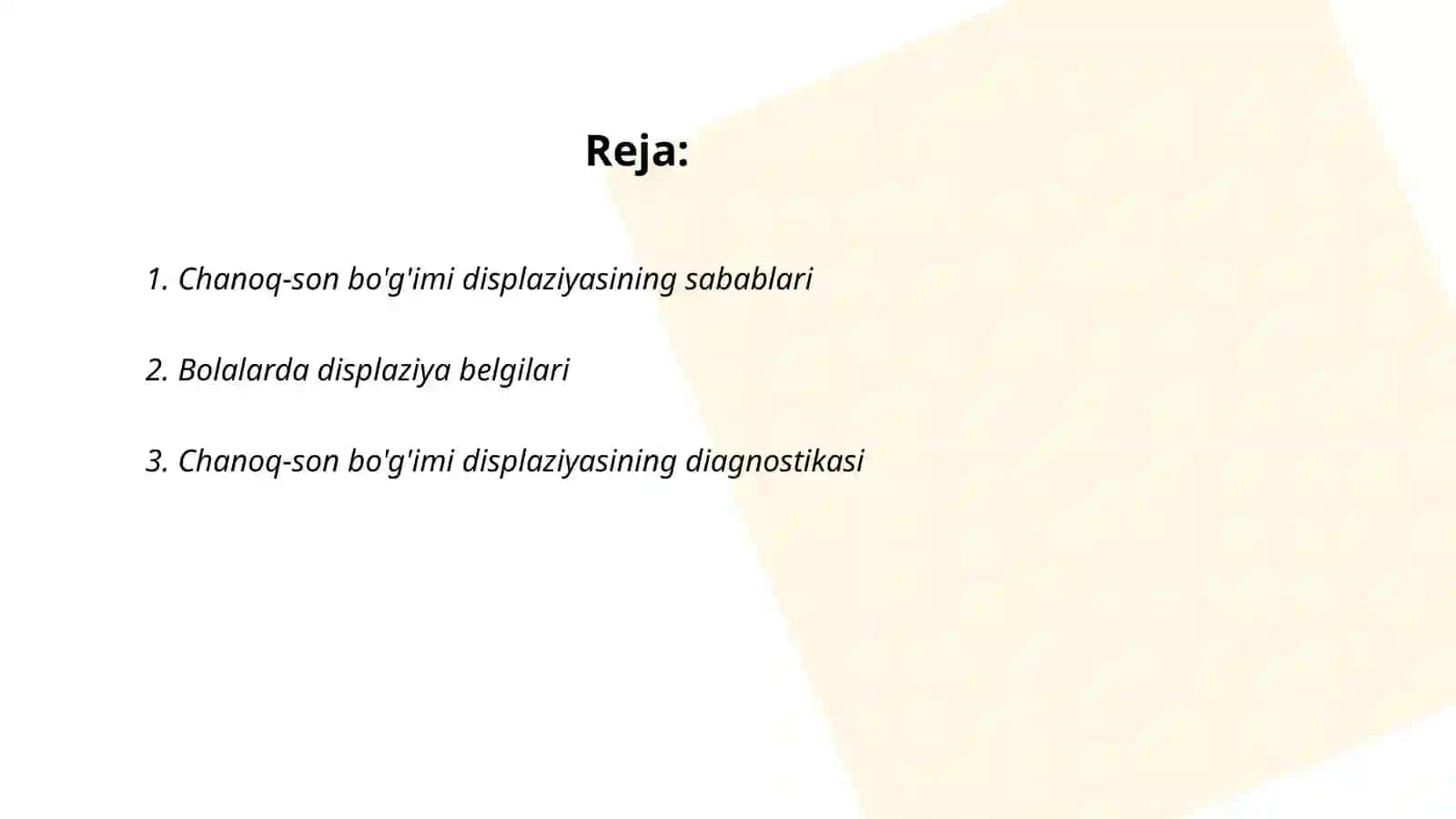 Bolalarda chanoq-son bo'g'imi displaziyasi 2