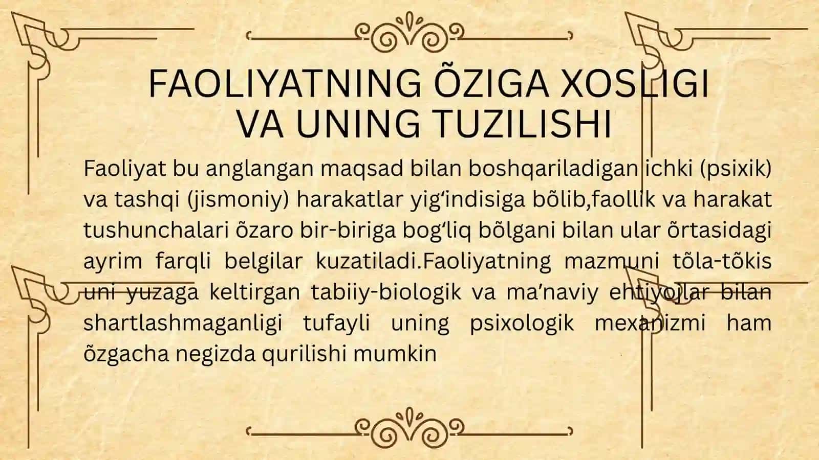 FAOLIYATNING ÕZLASHTIRILISHI VA MALAKALARNI EGALLASH 2