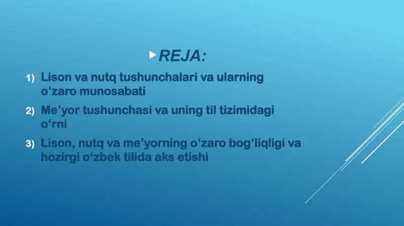 Hozirgi o’zbek tilida lison, nutq, me’yor munosabati 2