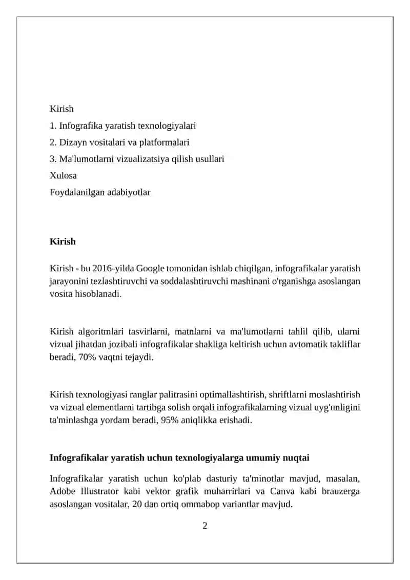Infografikani yaratish texnologiyalari 2