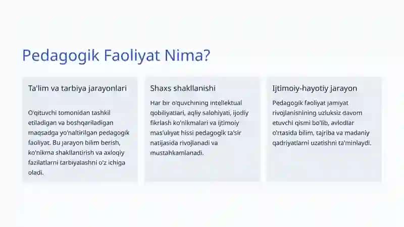 Pedagogik Faoliyatning Mohiyati 2