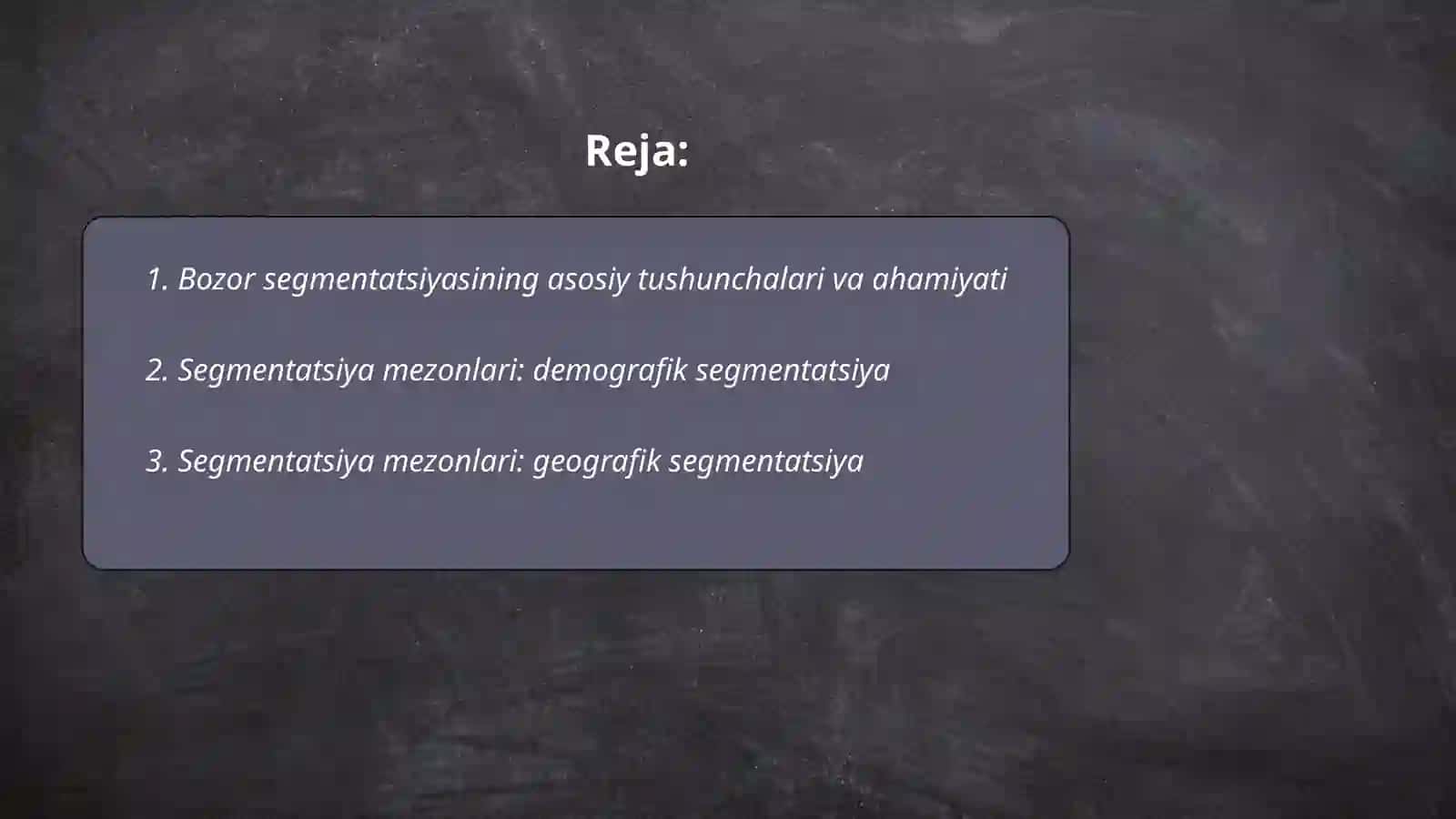 Bozor segmentatsiyasi 2