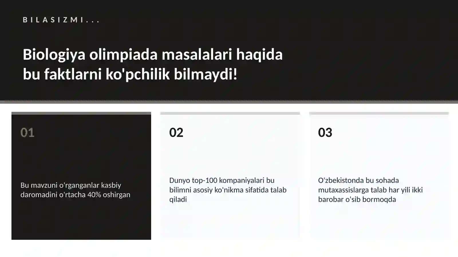 Biologiya olimpiada masalalari 2