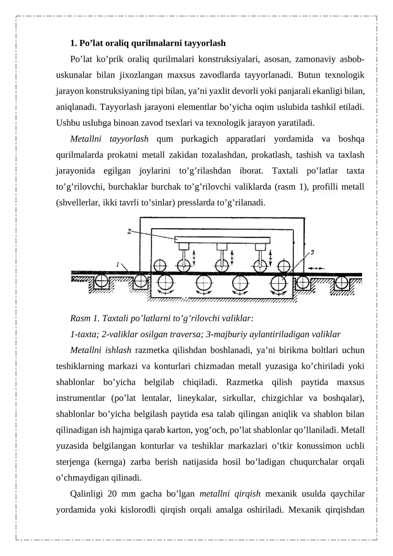 Po’lat oraliq qurilmalarni tayyorlash 2