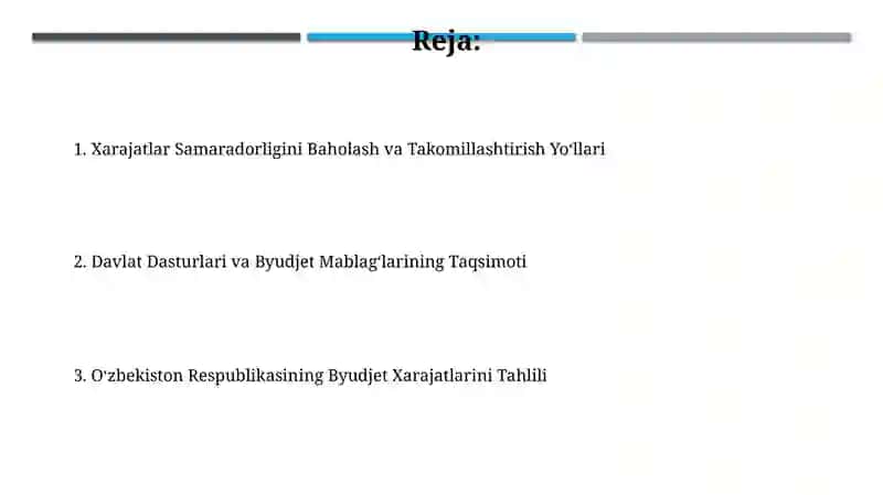 Byudjet xarajatlari tahlili 2