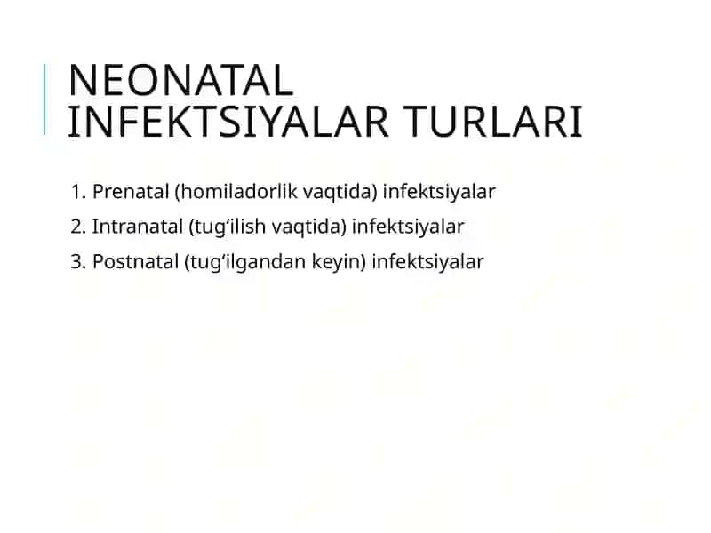 Yangi Tugʻilgan Chaqaloqlarning Yuqumli Kasalliklari 2