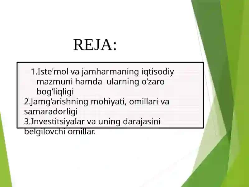 Istemoljamgarish va investitsiya 2
