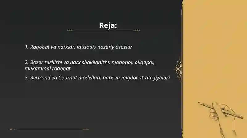 Raqobat narxlarga ta’siri 2