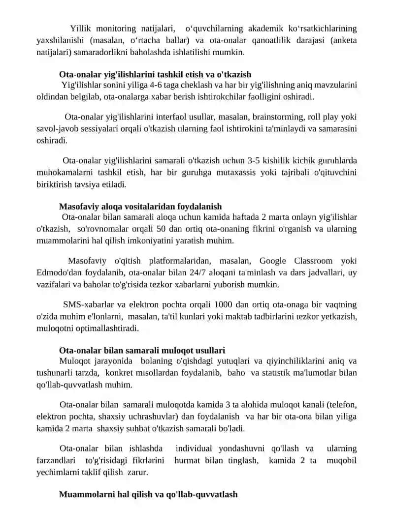 Ota-onalar qo'mitasi bilan hamkorlik 2