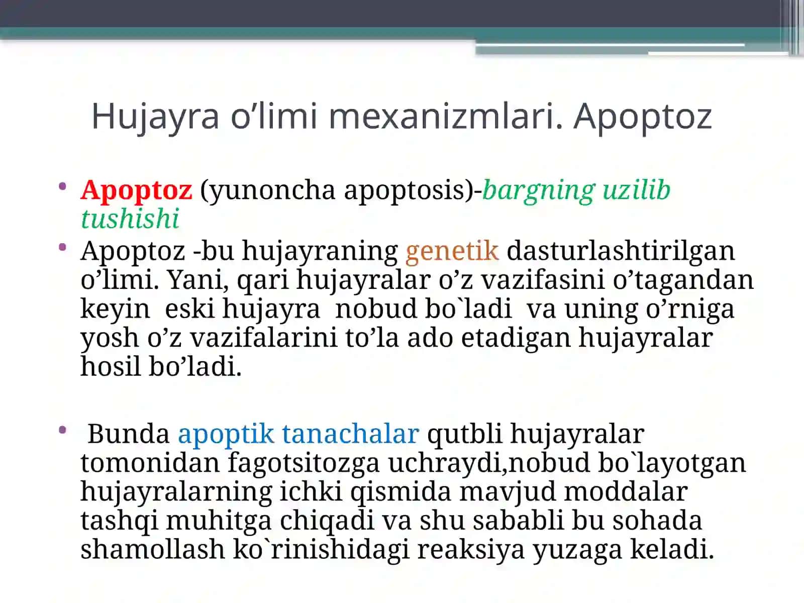 Apoptoz mexanizmlari 2