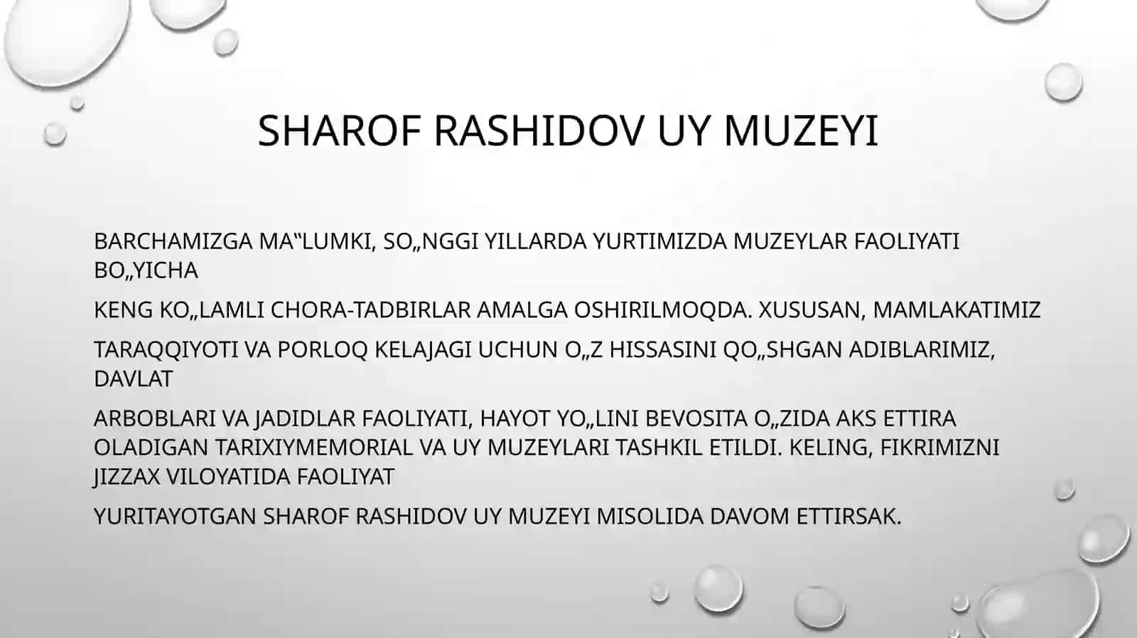 Sharof Rashidov uy muzeyi 2