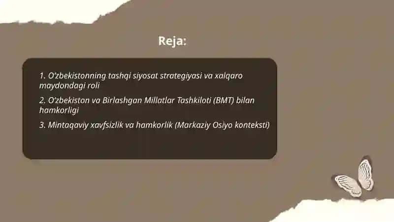 O'zbekiston va jahon hamjamiyati 2