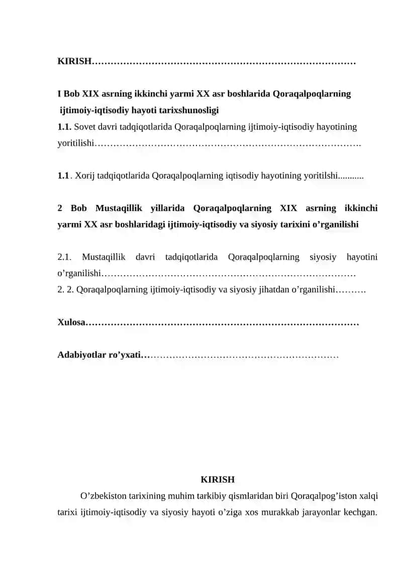 XIX ASRNING IKKINCHI YARMI XX ASR BOSHLARIDA QORAQALPQLARNING IJTIMOIY-IQTISODIY VA SIYOSIY HAYOTINING TARIXSHUNOSLIK TAHLILI 2