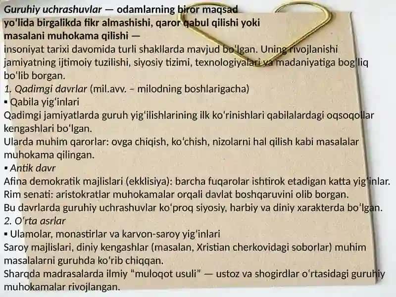 Guruhiy uchrashuvlar 2
