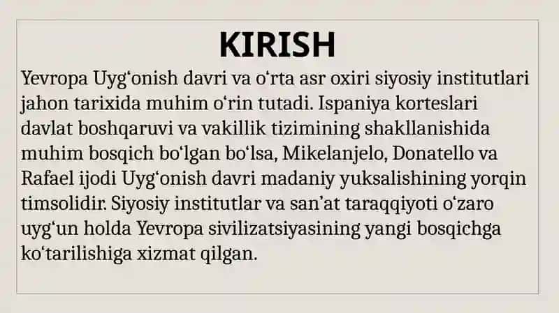 Ispaniyakorteslarining faoliyati 2